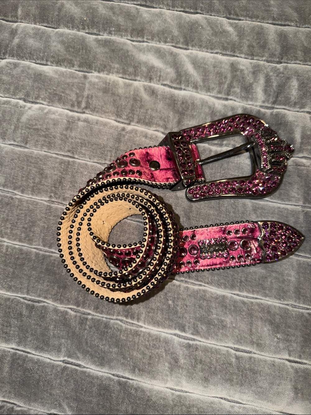 B.B. Simon Pink Crystal-Studded Women’s Belt